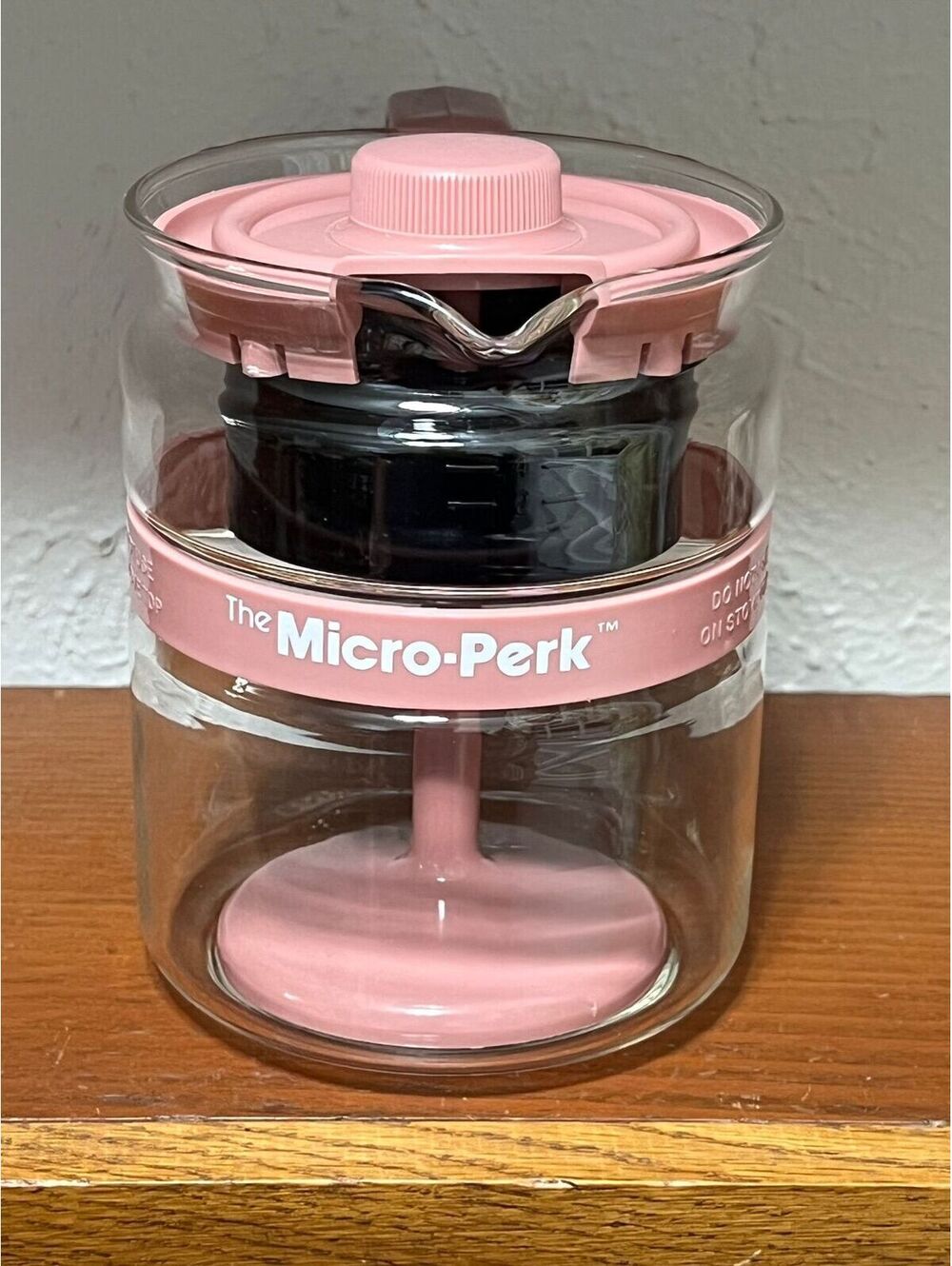Pink Gemco "The Micro-Perk" microwave coffee percolator